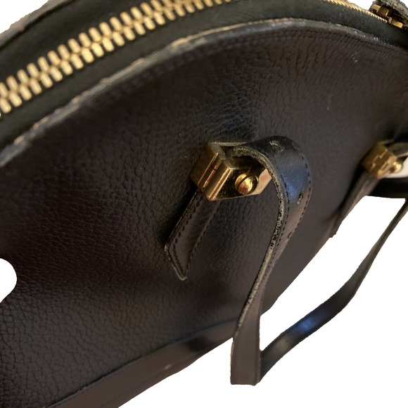 Vintage Dooney & Bourke AWL Buckle Satchel Zip Top Purse Bag Black Leather - Picture 16 of 16